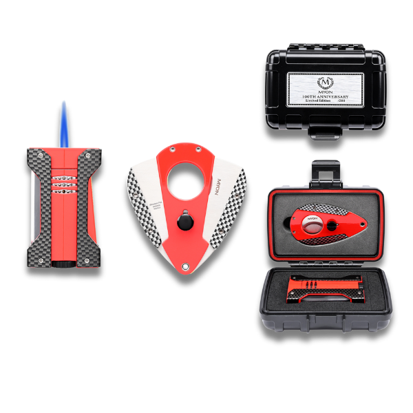 MYON Set Jet Feuerzeug und Cutter Rot