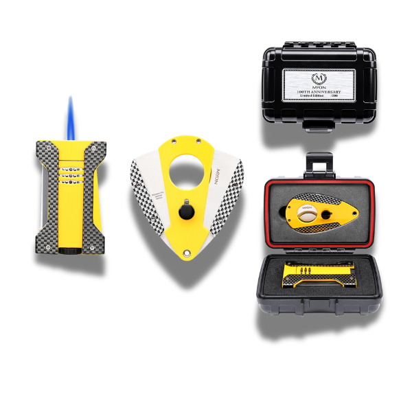 MYON Set Jet Feuerzeug und Cutter Gelb