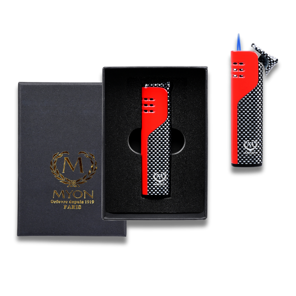MYON Jet Feuerzeug Carbon / Rot