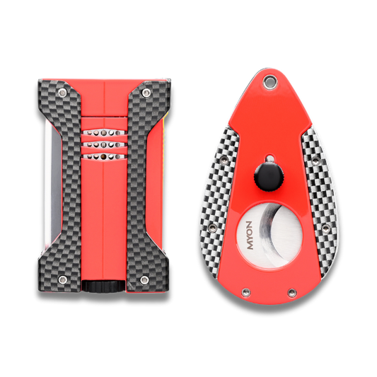 MYON Set Jet Feuerzeug und Cutter Rot