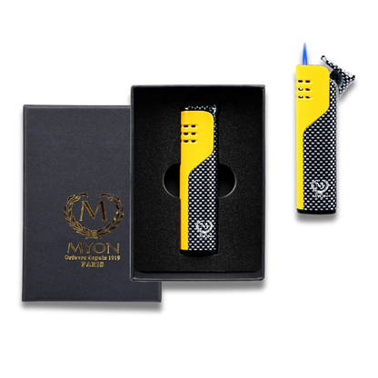 MYON Jet Feuerzeug Carbon / Gelb