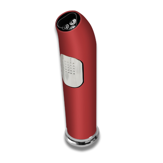 MYON Trijet 3-Jet Feuerzeug Rot/Chrom